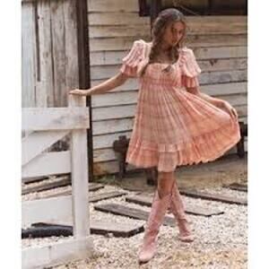 COVEN & CO Wild West Mini Dress SUSTAINABLE FEMININE PRAIRIE Size Large L NWT